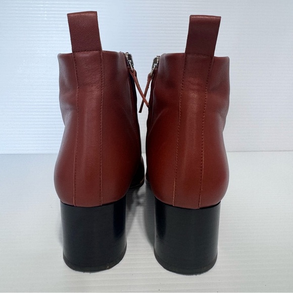 Everlane The Day Brick Red Soft Leather Booties Size 9 1/2 - Picture 6 of 11